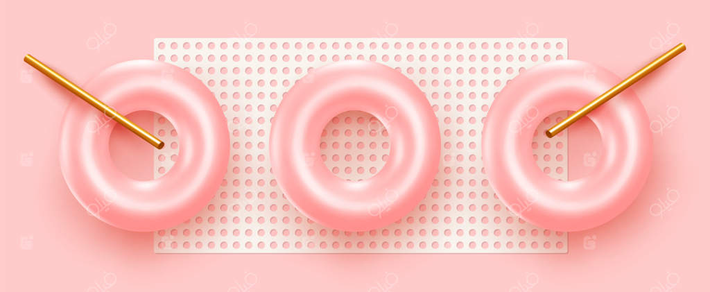 پس‌زمینه مینیمال و خلاقانه انتزاعی: ترکیبی از اشیاء سه‌بعدی واقعی. پس‌زمینه با اشکال هندسی. بنر مدرن و پوستر وب با رنگ‌های صورتی و مرجانی ملایم. تصویرسازی وکتور