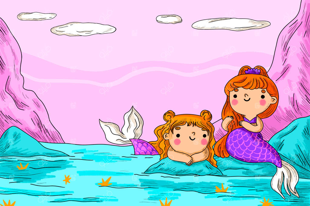 تصویر طراحی شده پری دریایی دستی