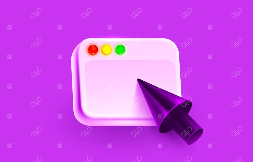 آیکون کلیک ماوس روی صفحه کامپیوتر - وکتور قاب وب