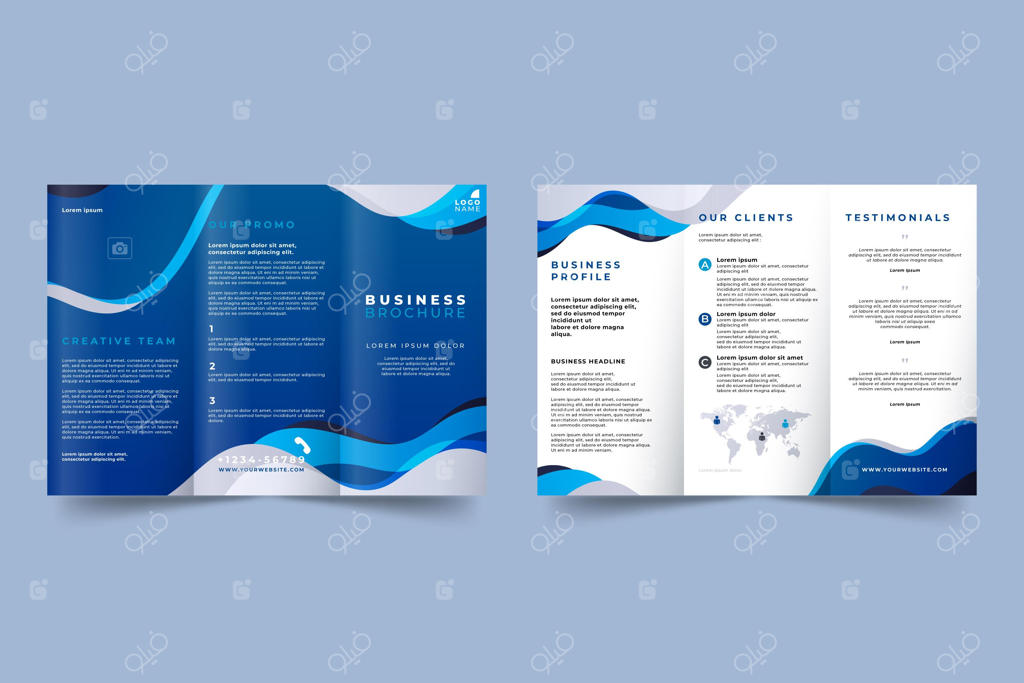 قالب بروشور سه‌لتایی انتزاعی