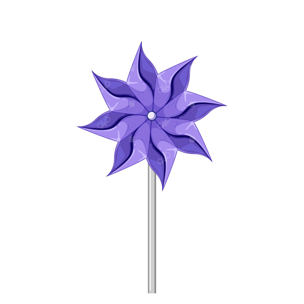 تصویر برداری کارتونی از اسباب‌بازی بادیگردان یا چرخنده بادی