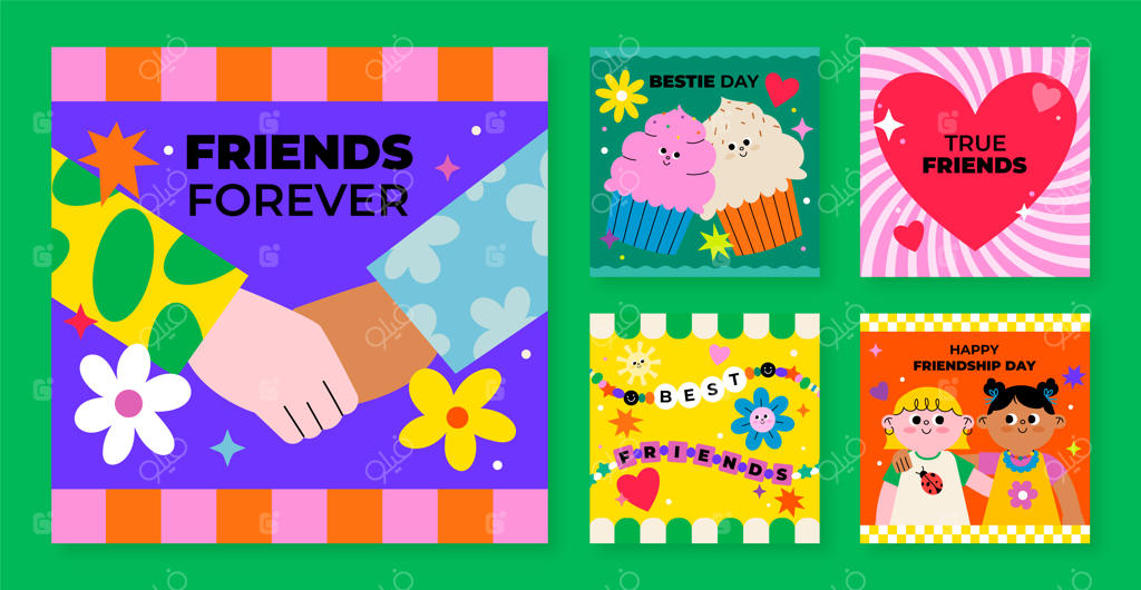 مجموعه پست‌ های اینستاگرام برای روز دوستی