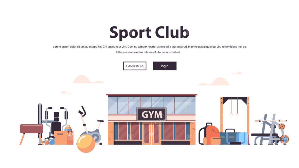 مجموعه ابزارهای ورزشی مختلف: مفاهیم تمرین و سبک زندگی سالم