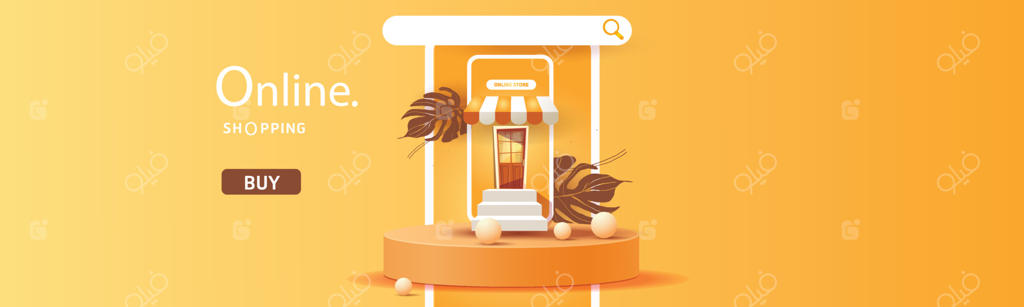 خرید آنلاین با موبایل و هنر کاغذی روی پس زمینه‌ صورتی مدرن و جعبه‌های هدیه برداری.