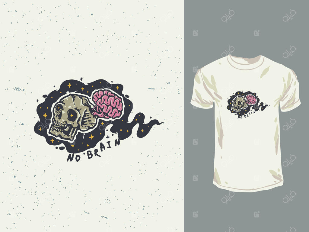 تصویر قدیمی جمجمه بدون مغز