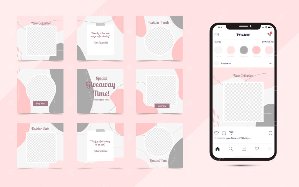 مجموعه پست‌های اینستاگرام به صورت ارگانیک و طبیعی