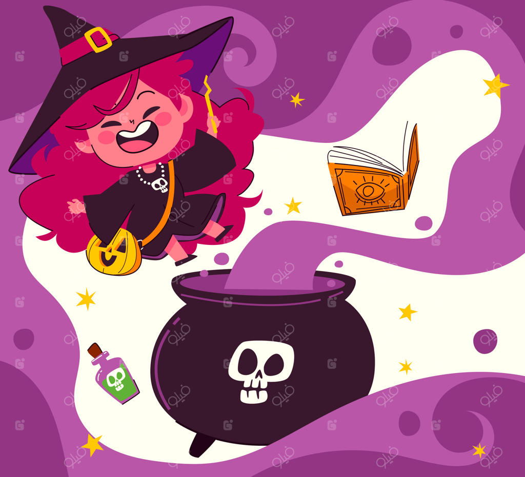 تصویرسازی دستی هالووین: جادو و افسون