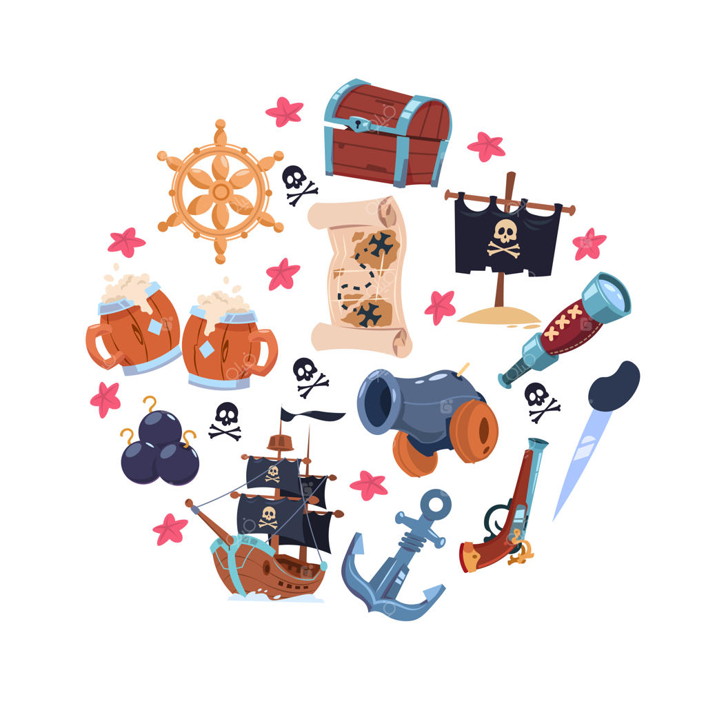 مجموعه کارتون عناصر دزدان دریایی