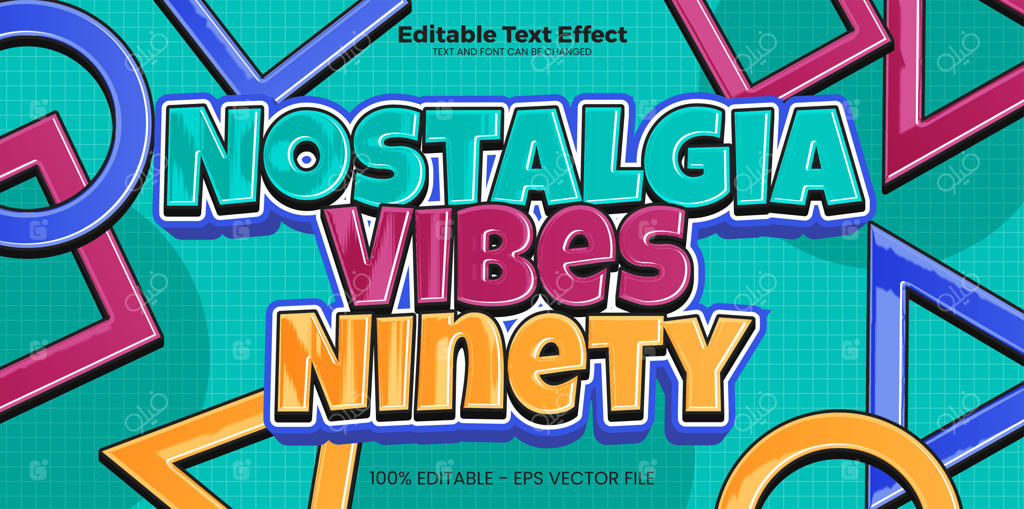 حال‌وهوای نوستالژی: افکت متن قابل ویرایش به سبک مدرن دهه نود میلادی در سبک ممفیس