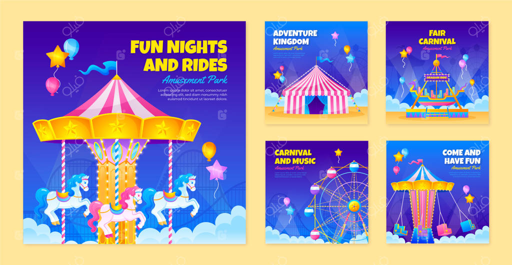 مجموعه پست‌های اینستاگرام برای شهربازی