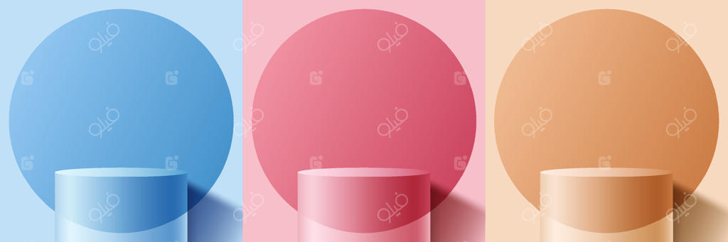 دایره‌های رنگارنگ روی پایه‌های ساده