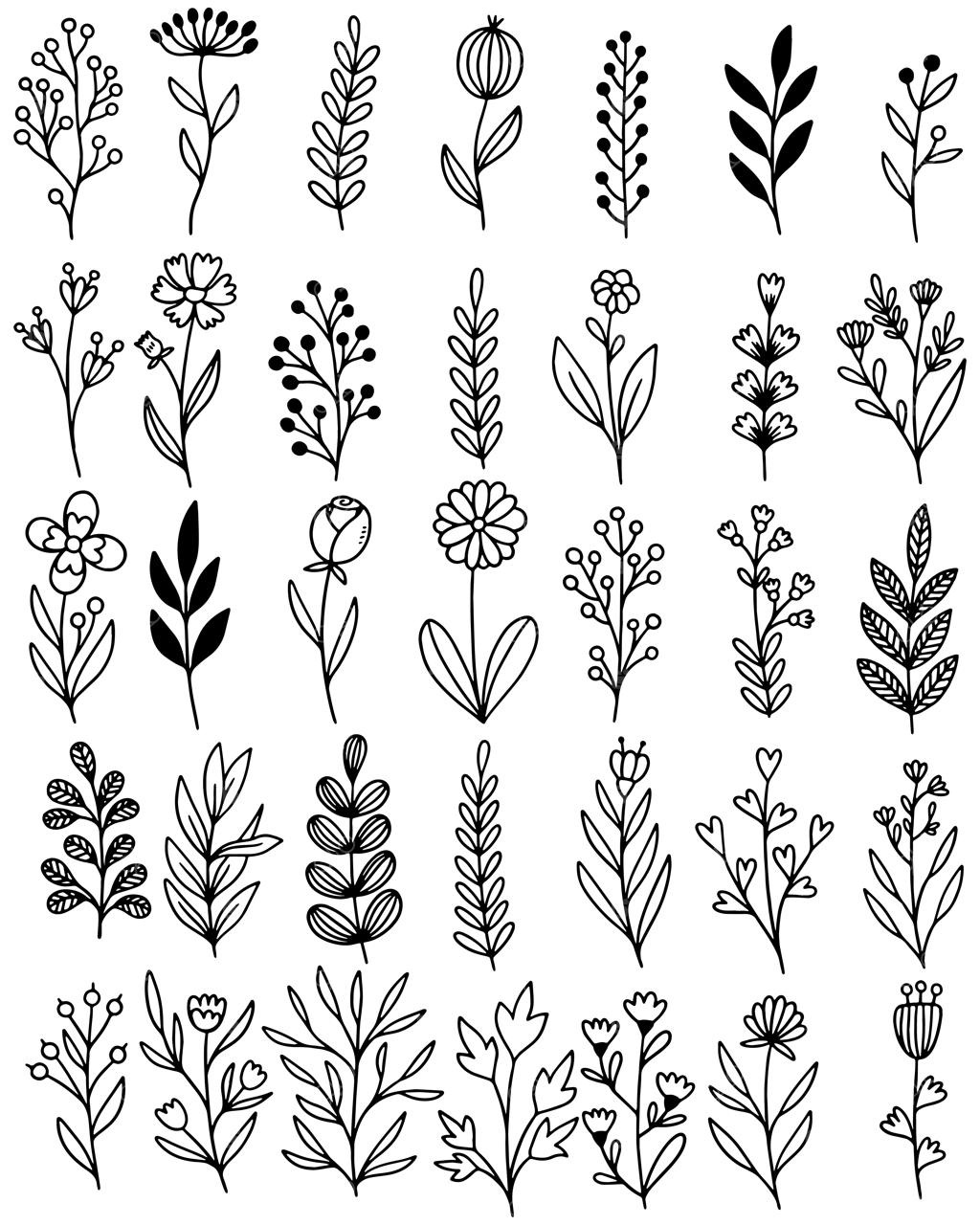 طرح گل‌های دست‌کشیده