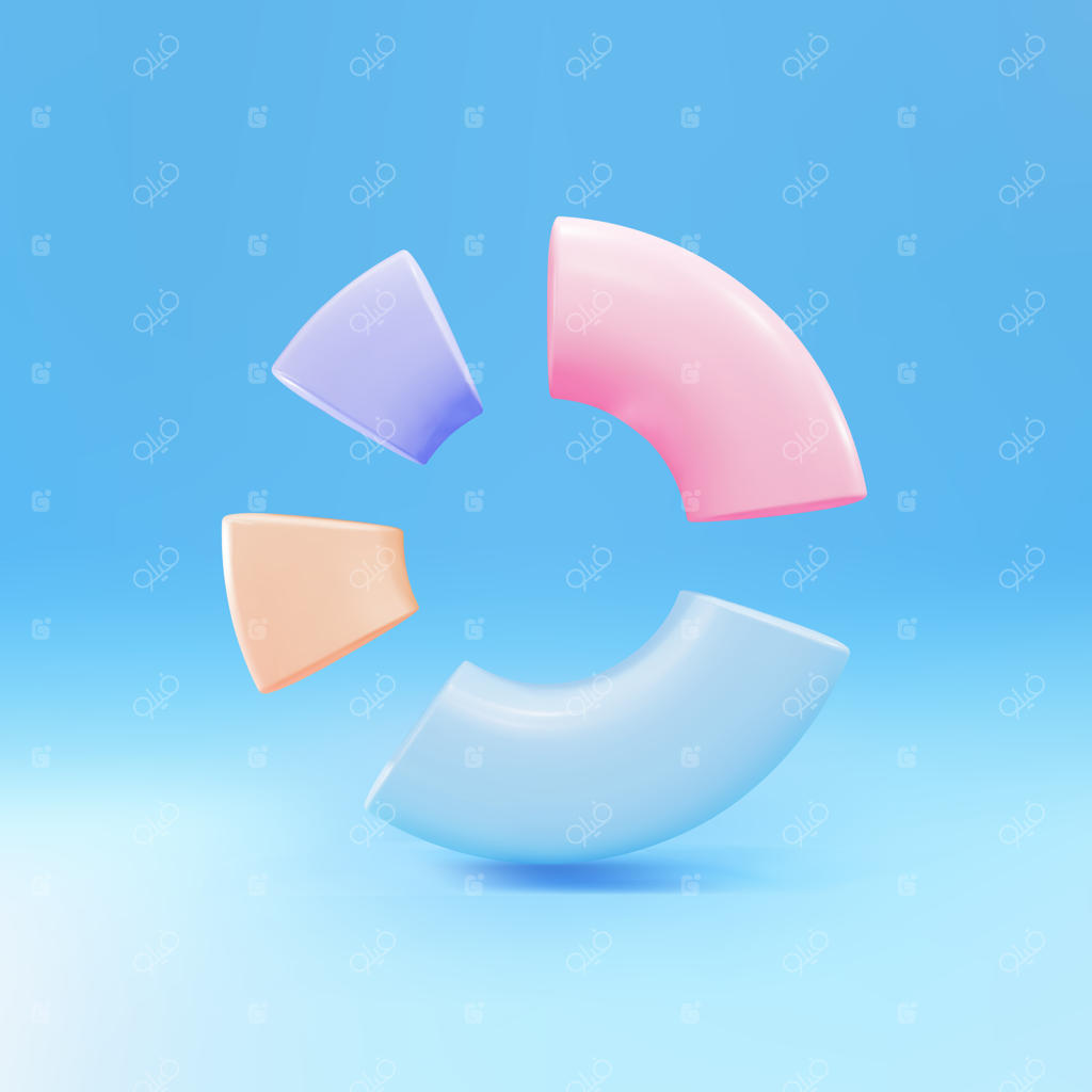 نمودار دایره‌ای: چهار بخش نمودار کیکی برای ارائه گزارش مالی و آماری کسب‌وکار