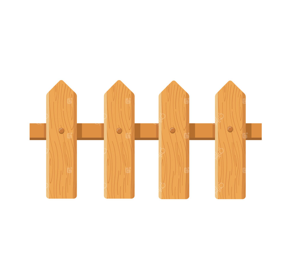 تصویر وکتور کارتونی نرده چوبی