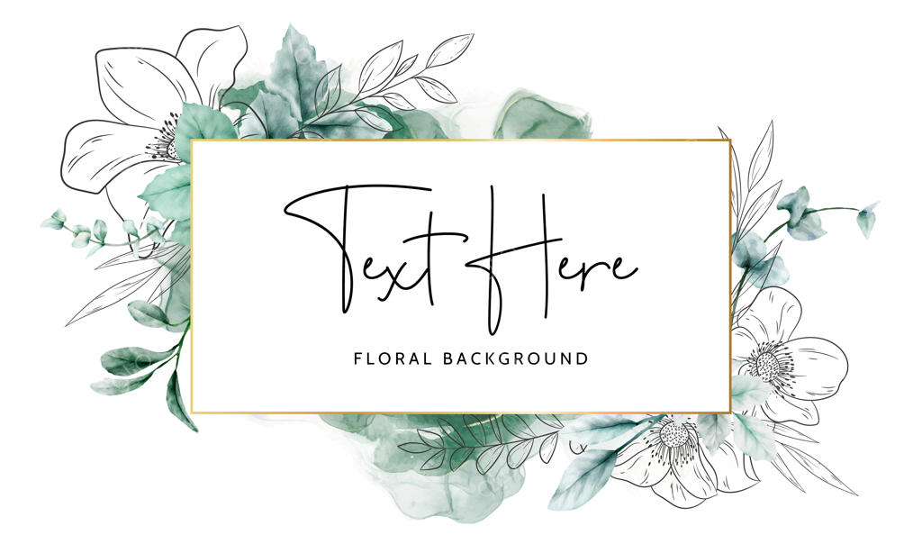 خط گل زیبا و پس‌زمینه گل آبرنگی