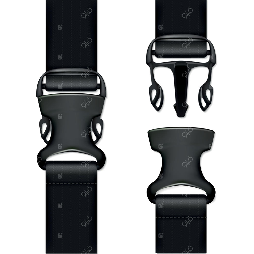 مجموعه سگک رهاسازی سریع سه‌بعدی و واقع‌گرایانه. وکتور