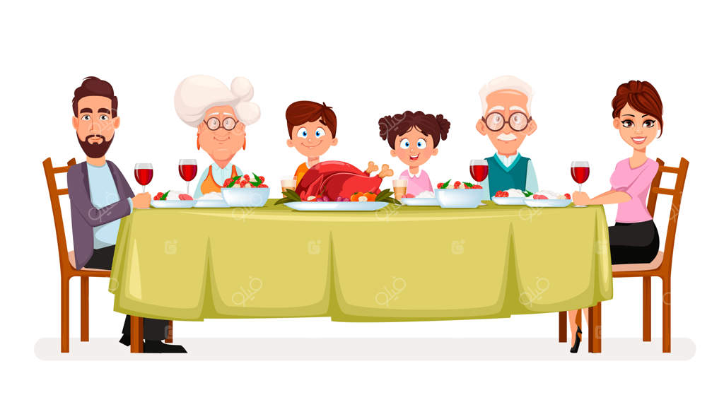 روز شکرگزاری مبارک. خانواده‌ی خوشبخت