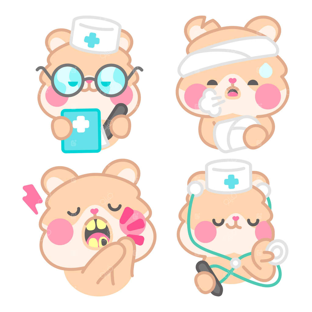 مجموعه برچسب‌های سلامتی با هامستر کیمچی