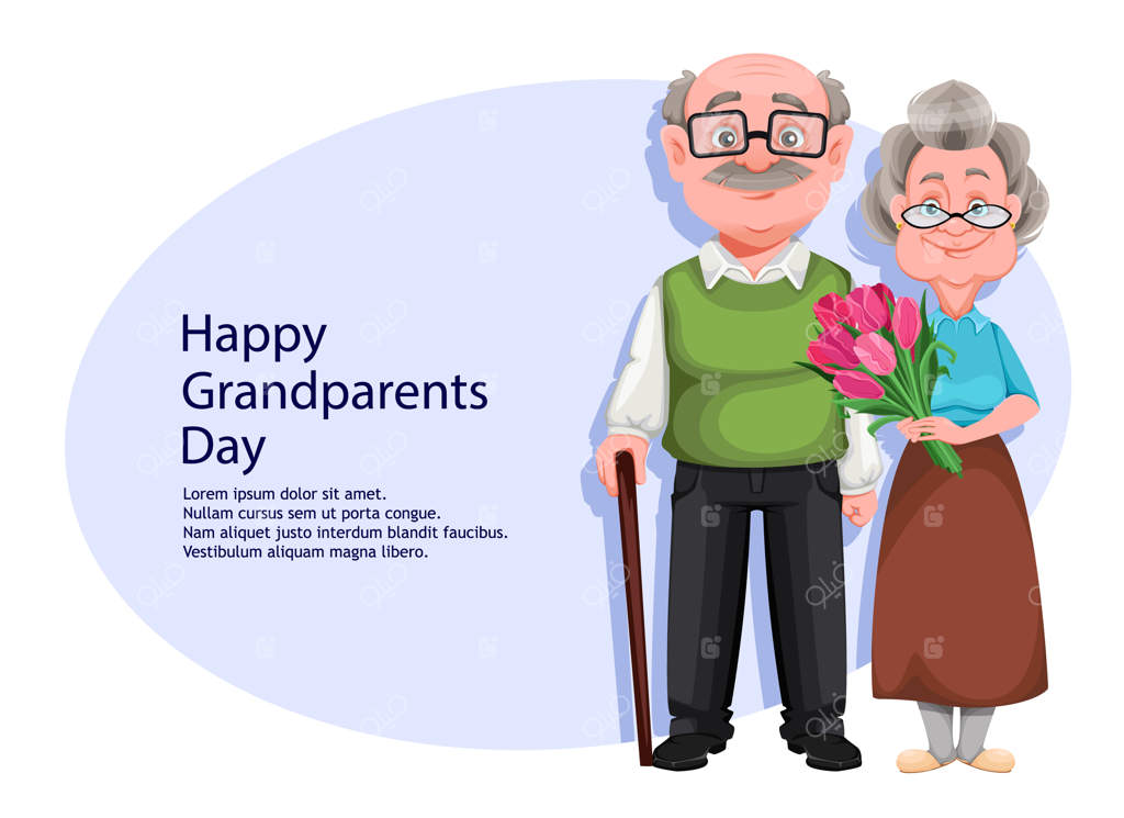 کارت پستال تبریک روز پدربزرگ و مادربزرگ مبارک