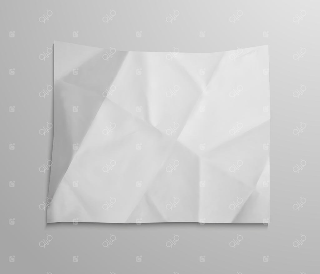 شی کاغذی سفید و مچاله شده: عنصری با بافت واقعی برای طراحی‌های شما.