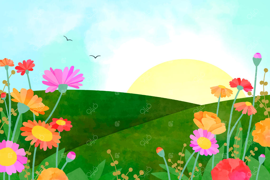 پس‌زمینه دشت گل آبرنگی