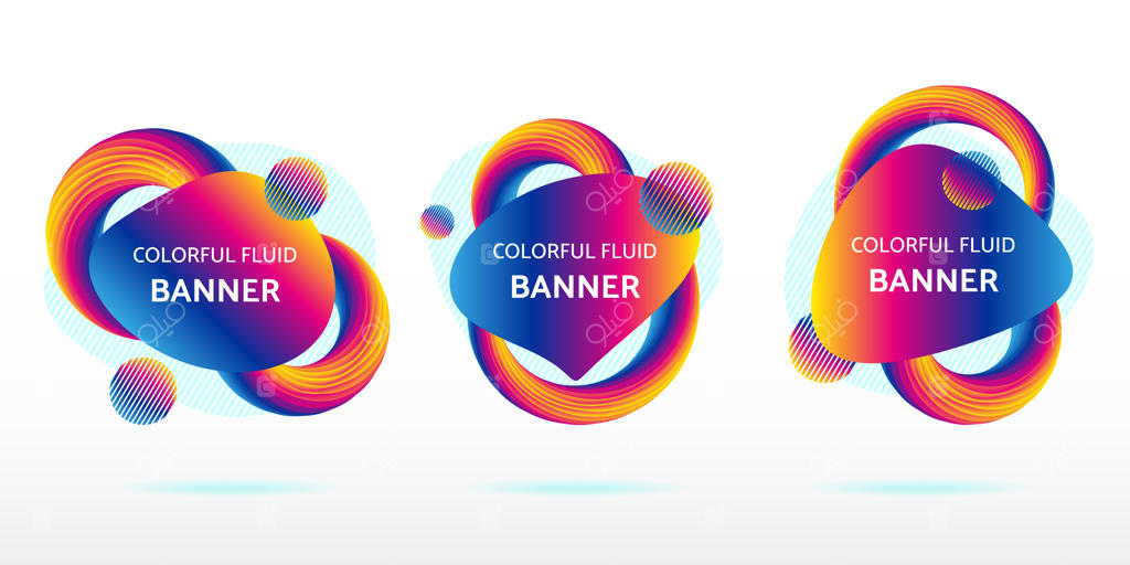طرح گرافیکی بنر انتزاعی و سیال رنگارنگ