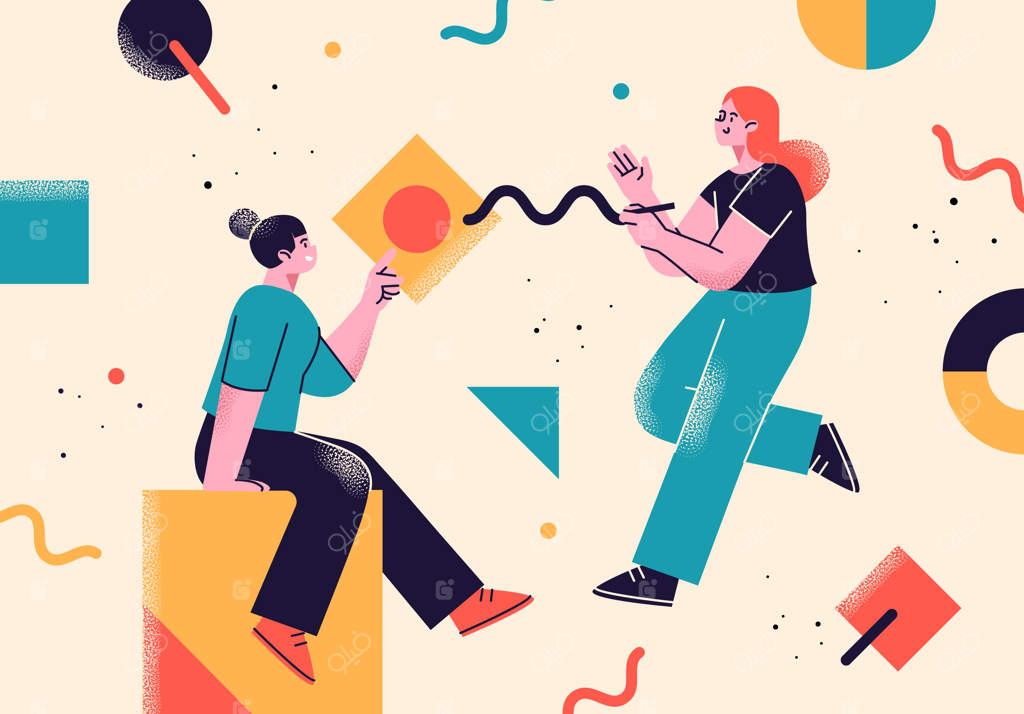 شخصیت‌های تجاری به سبک تخت در محیط کار اداری