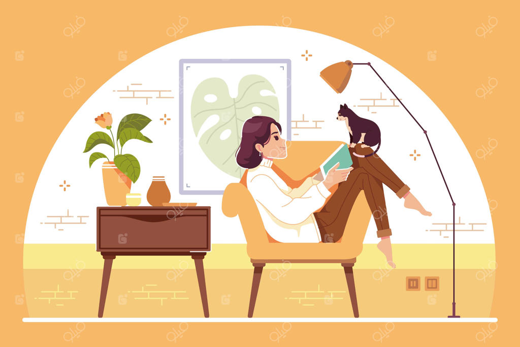 تصویرسازی مفهومی عشق به خود با طرح دختر بامزه