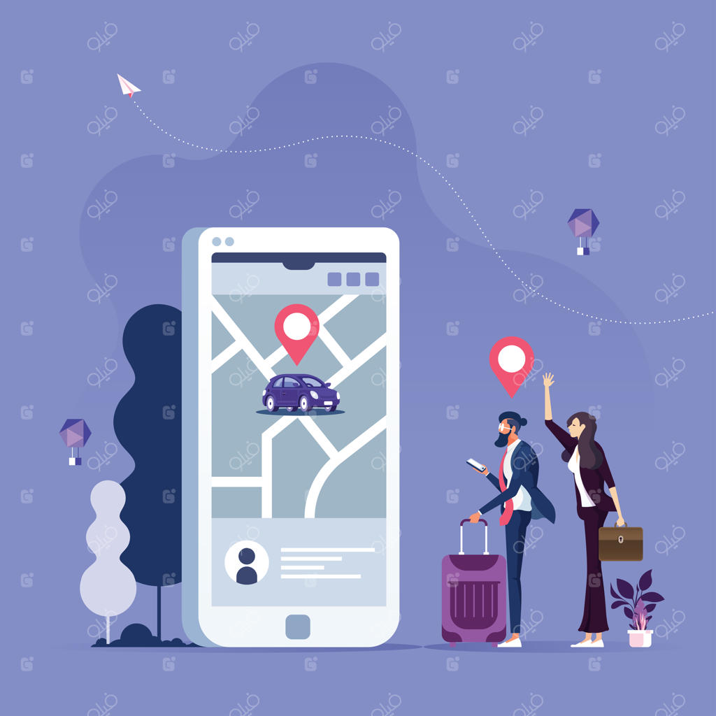 سفارش آنلاین تاکسی، اجاره و اشتراک خودرو با استفاده از اپلیکیشن موبایل خدماتی