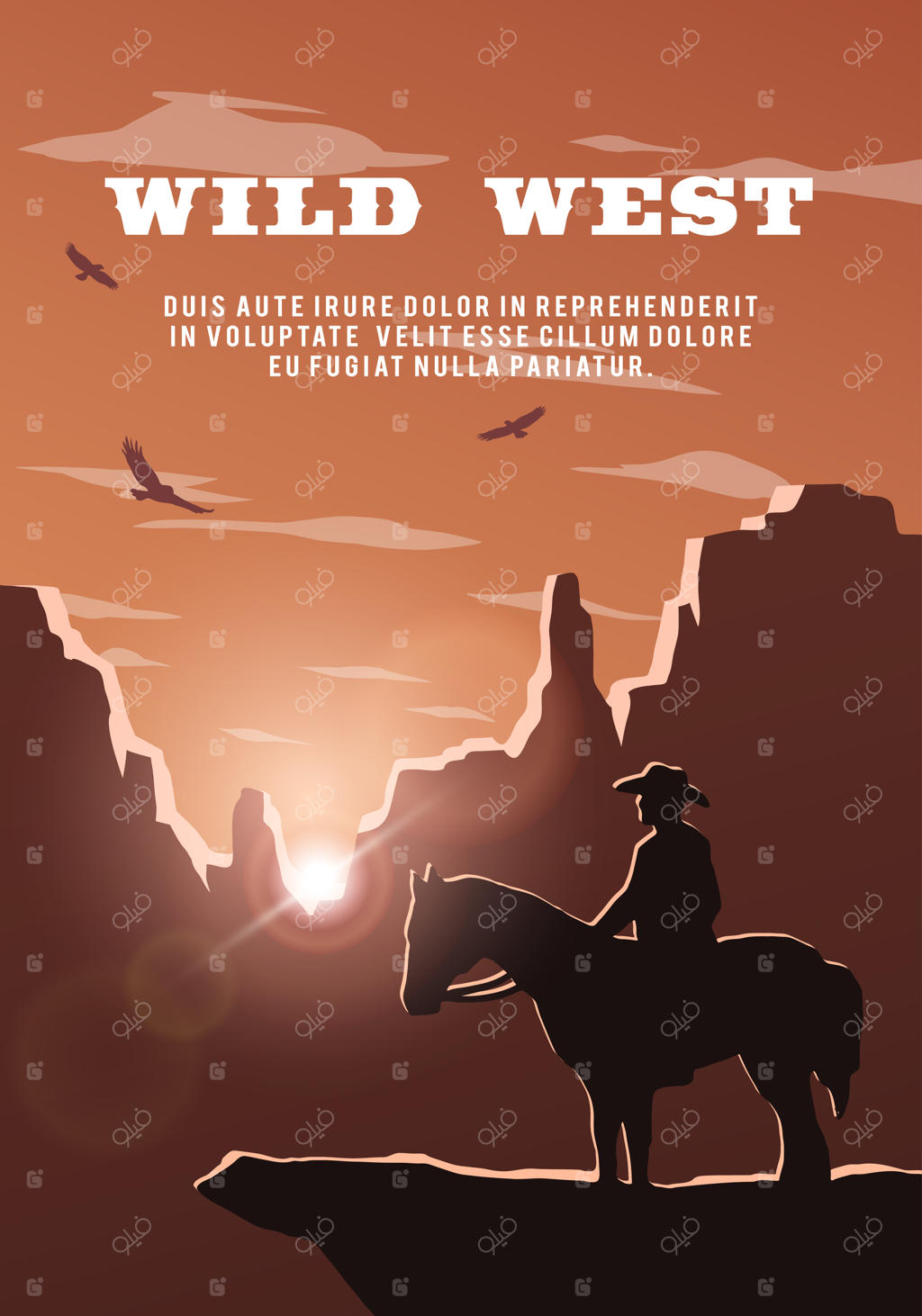 گاوباز در پس‌زمینه غرب وحشی