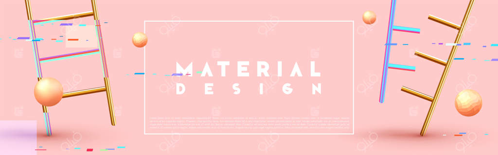 پس‌زمینه‌ی انتزاعی با اشیاء سه‌بعدی. اشکال هندسی واقعی. طراحی شلوغ. پوستر افقی، سربرگ پوشش، بنر وب‌سایت. تصویر برداری وکتور