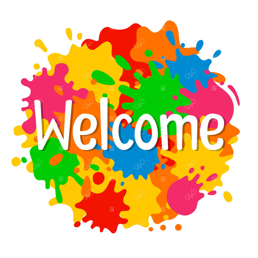 پترن پوستر خوش‌آمدگویی با پس‌زمینه پاشیدن رنگ و طرح‌های دایره‌ای قطره‌رنگی دعوت‌نامه