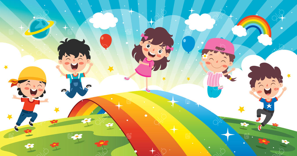 مفهوم رنگین کمان پر از رنگ