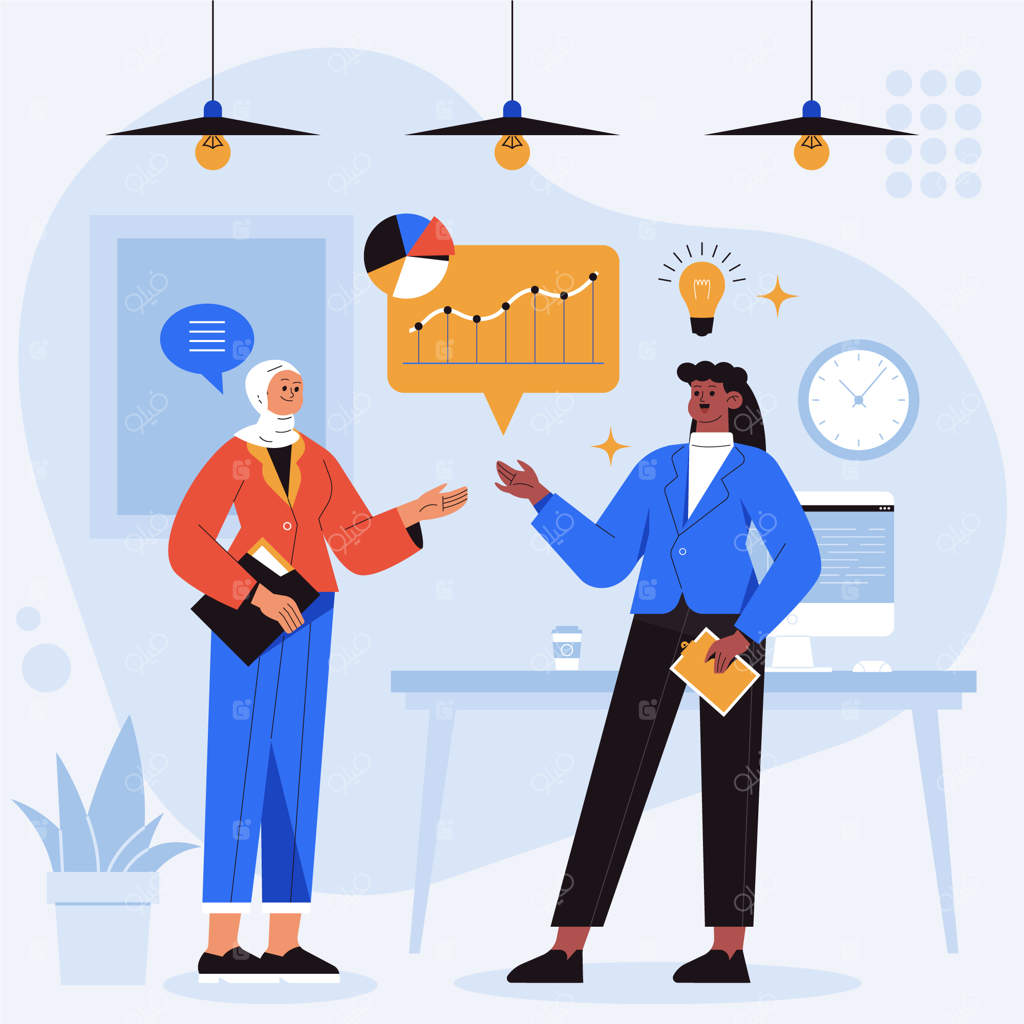 تصویرسازی کارمندان بین‌المللی به صورت دست‌کشیده