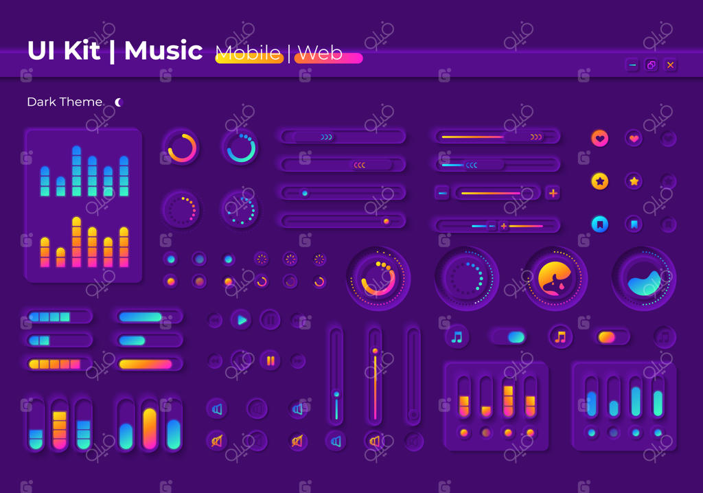 کیت عناصر رابط کاربری موسیقی