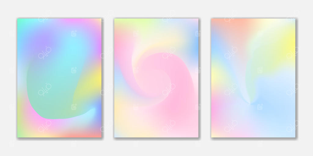 مجموعه طرح‌های انتزاعی و رنگارنگ با گرادینت مایع؛ مناسب برای پوستر تجاری، بروشور، تراکت، والپیپر و بنر