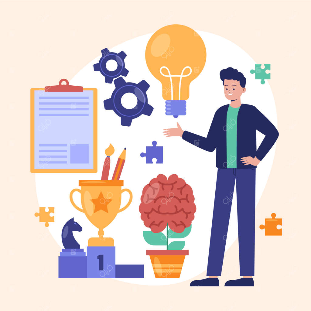 تصویرسازی مهارت‌های نرم به سبک طراحی مسطح