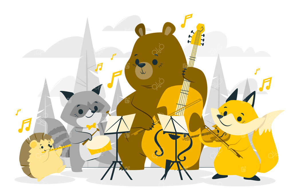 ایده‌ای برای تصویرسازی ارکستر حیوانات