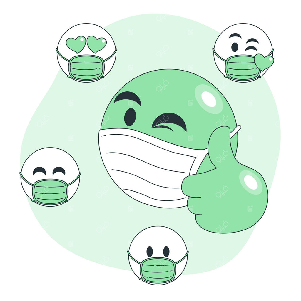 تصویر مفهومی ایموجی ماسک صورت