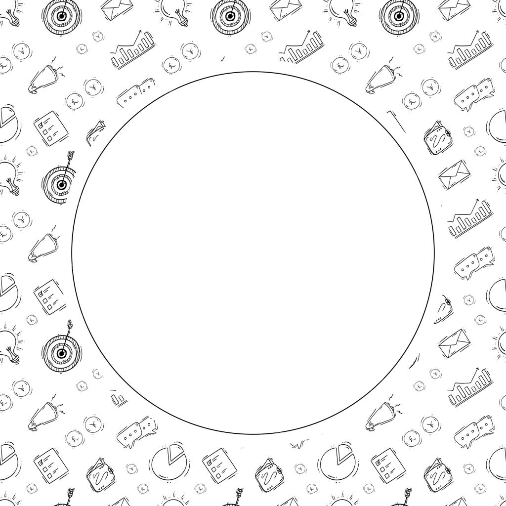 پس‌زمینه و قاب دایره‌ای کسب‌وکار با طرح دودل استارتاپ