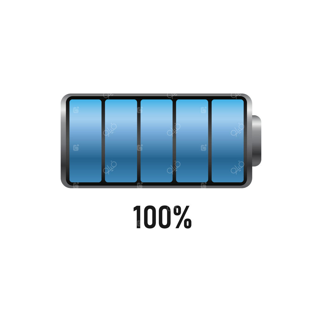 آیکون باتری قلیایی به سبک تخت. تصویر باتری قابل شارژ در پس زمینه‌ی مجزا. مفهوم کسب‌وکار علامت شارژ مجدد باتری.