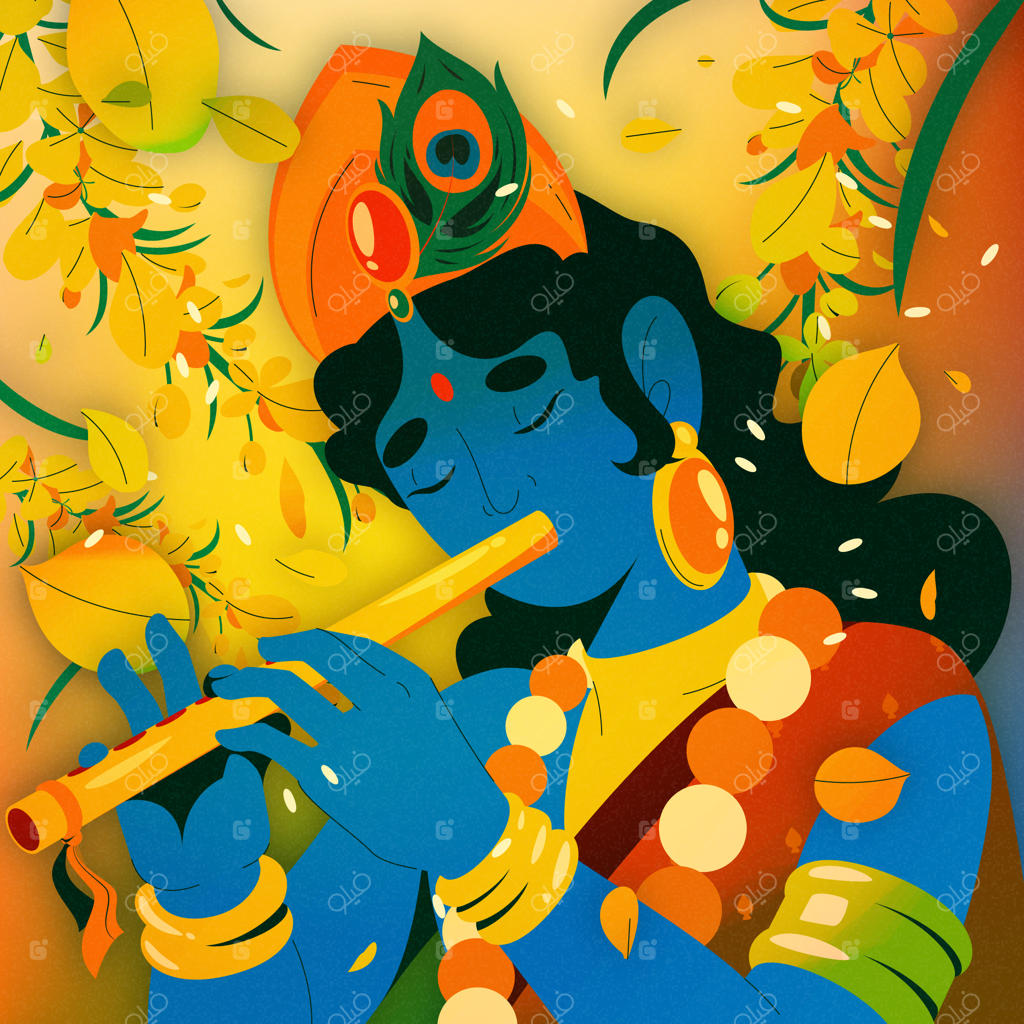 تصویر دلنشین فلوت کریشنا