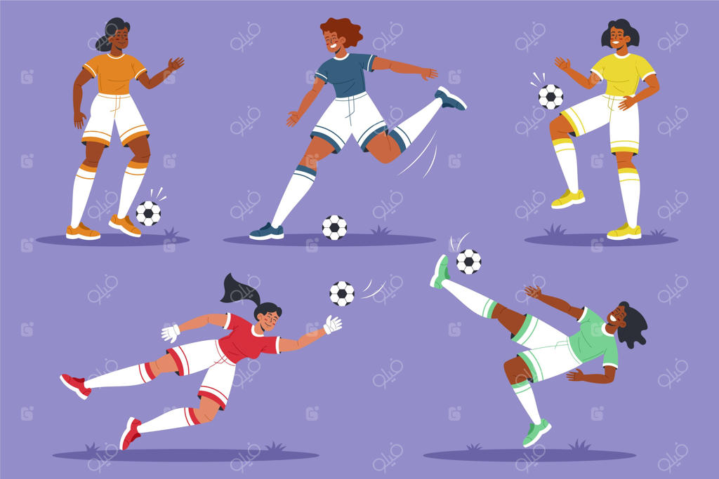 مجموعه‌ای از بازیکنان فوتبال با طراحی مینیمال