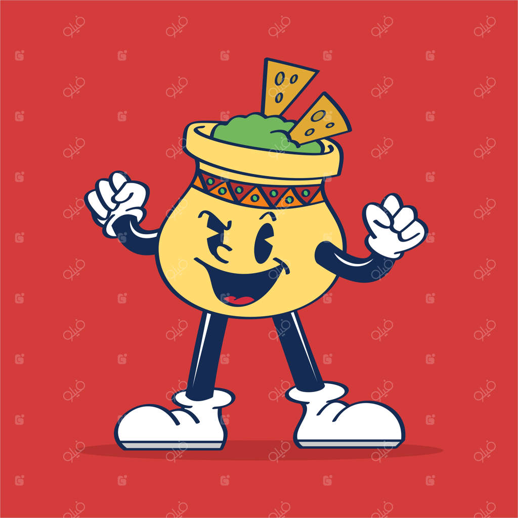 تصویر کاریکاتوری از شخصیت گواکاموله با خنده شیطانی (نقاشی دستی وکتور)