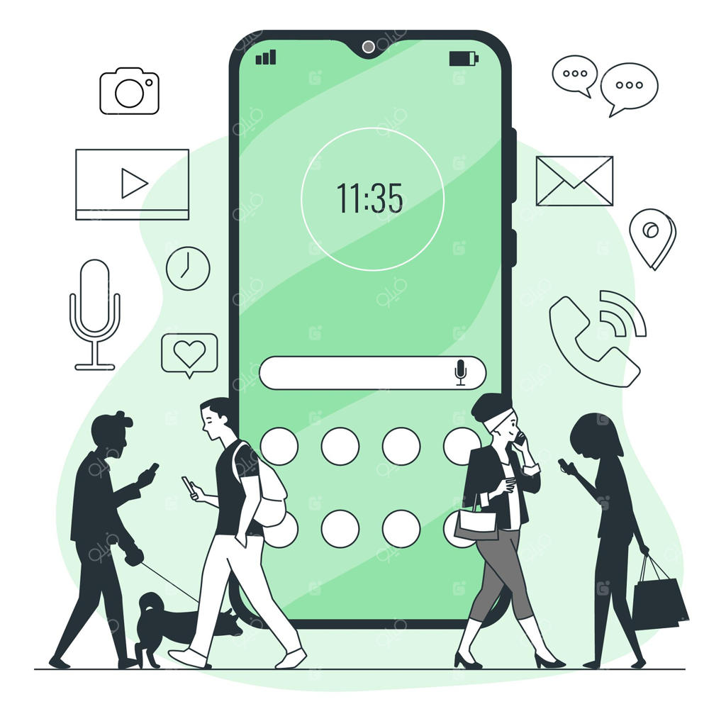 تصویر مفهومی تلفن همراه