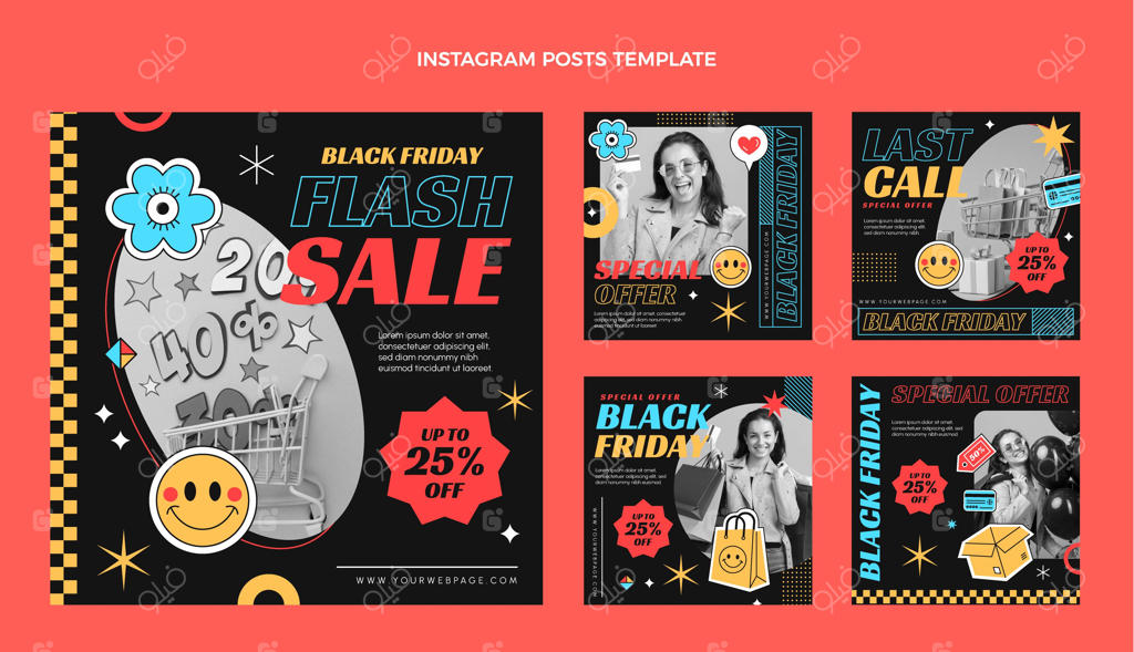 مجموعه پست‌های اینستاگرامی جمعه سیاه متنوع و چشم‌نواز