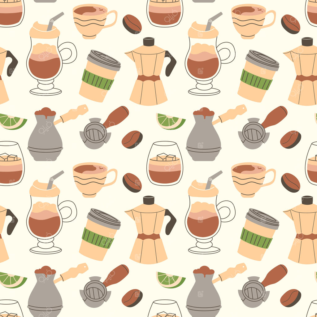 پترن یکپارچه قهوه، پس‌زمینه روی زمینه روشن