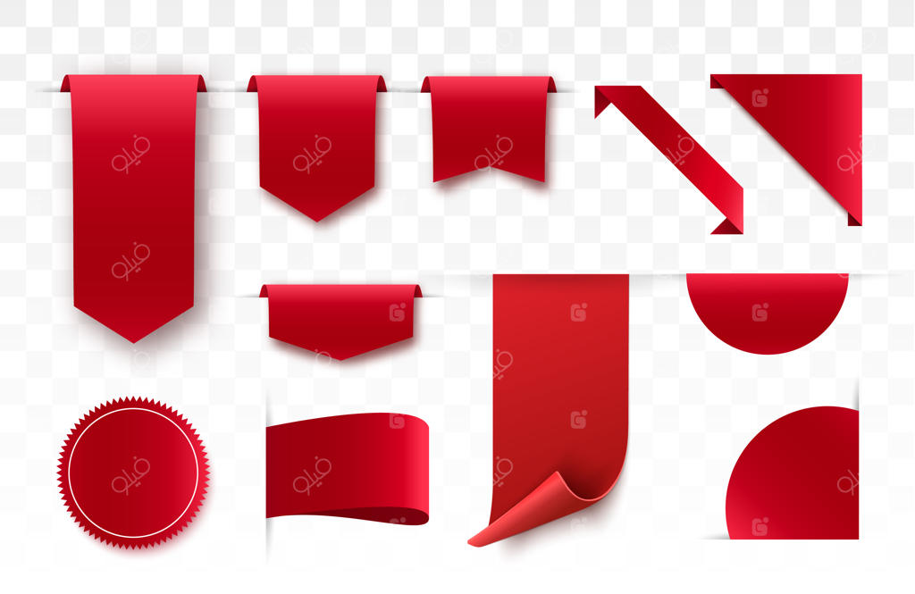 برچسب‌ها یا نشان‌های قرمز بدون قیمت.