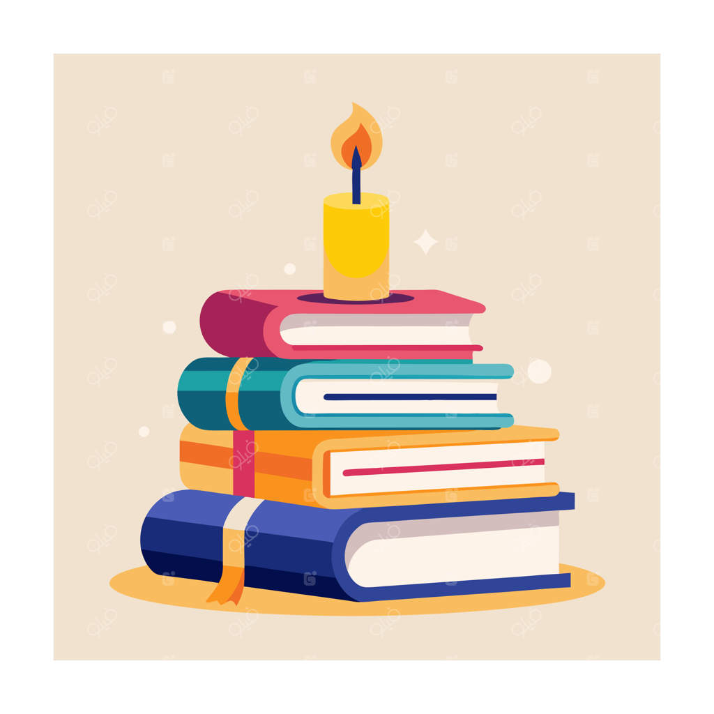 تصویر کتاب‌ها به سبک طراحی فلت