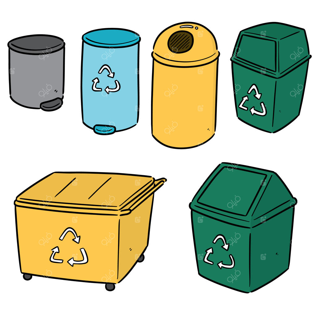 مجموعه‌ای از زباله‌های بازیافتی